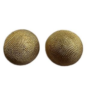 Women’s Vintage 80’s Carolee Designer Gold Tone Round Clip On Earrings